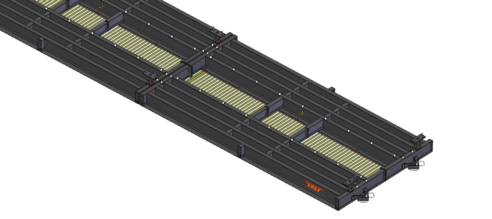 Estructura de la báscula camionera BRTM: el conjunto que sostiene la plataforma